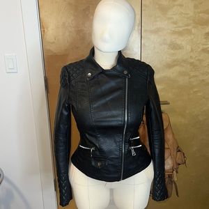 Akira Azalea Wang Biker Jacket with detachable faux fur Size L